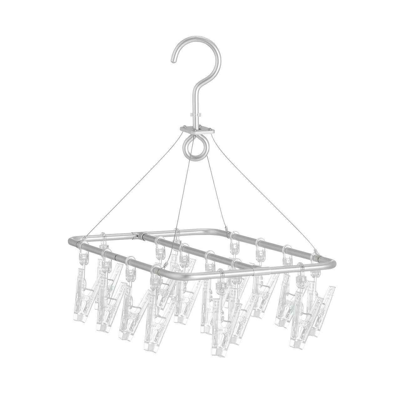 Séchoir rectangulaire en aluminium ‐ 16 pinces