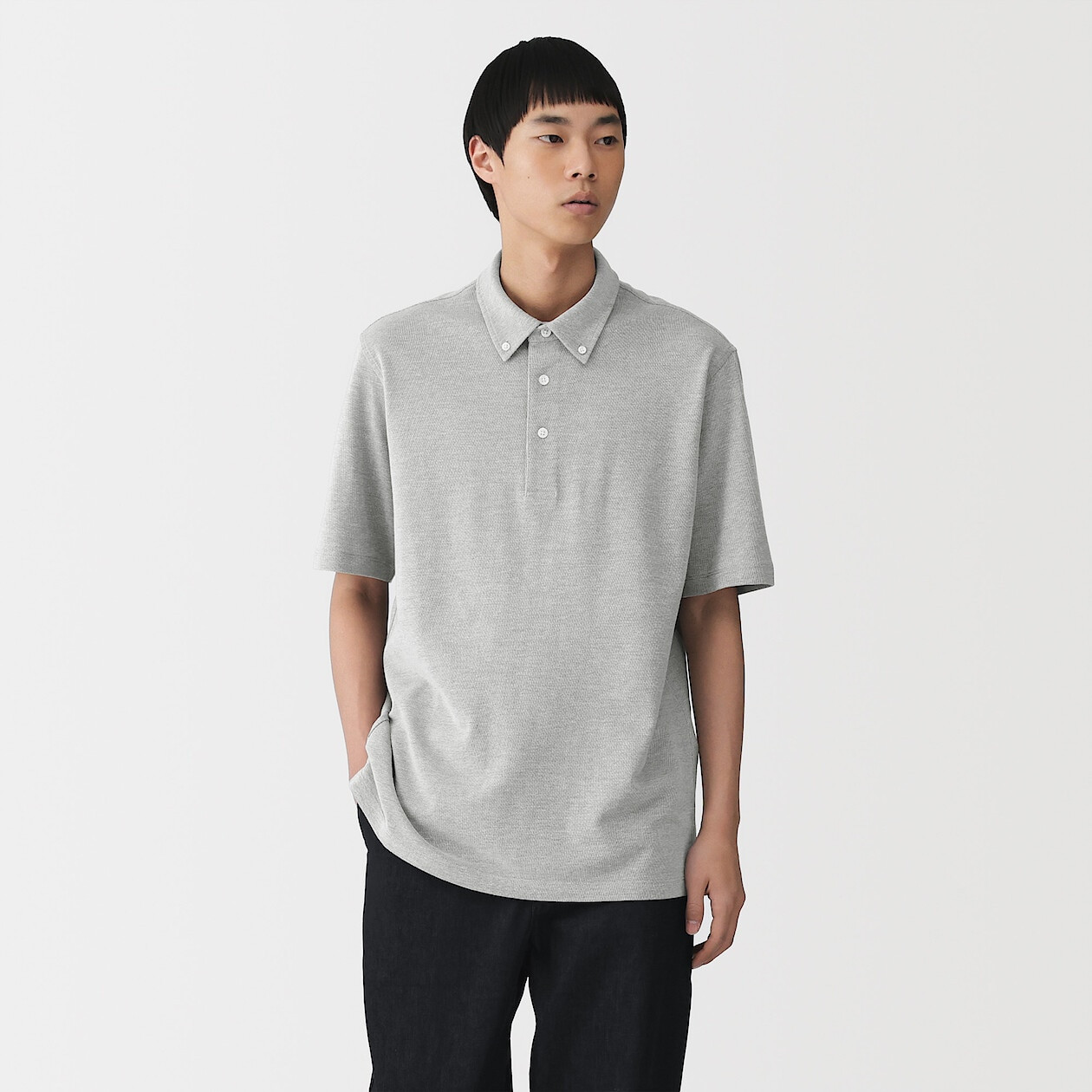 Polo en piqué de coton Cool Touch pour homme Gris Clair