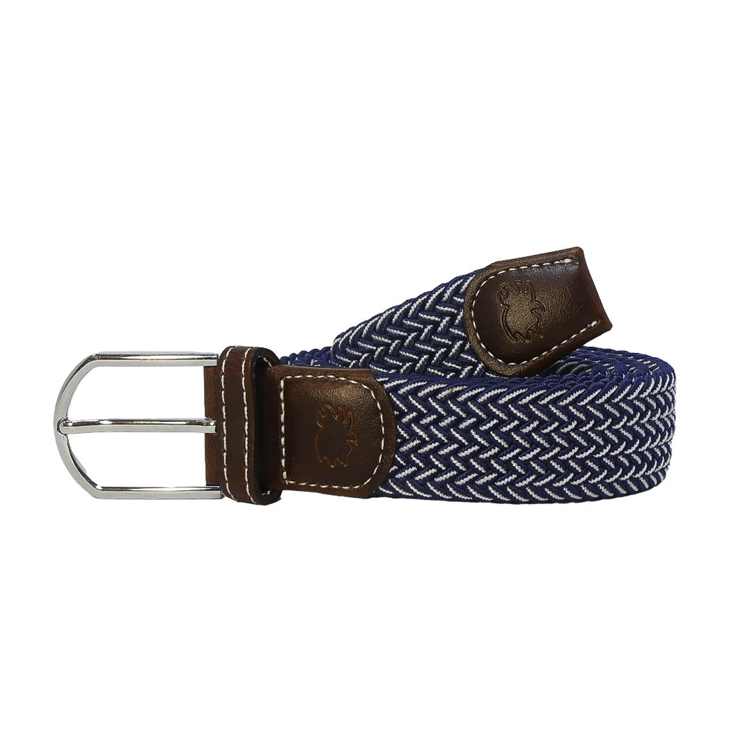 The Ponte Vedra | Two Toned Woven Elastic Stretch Belt | Roostas