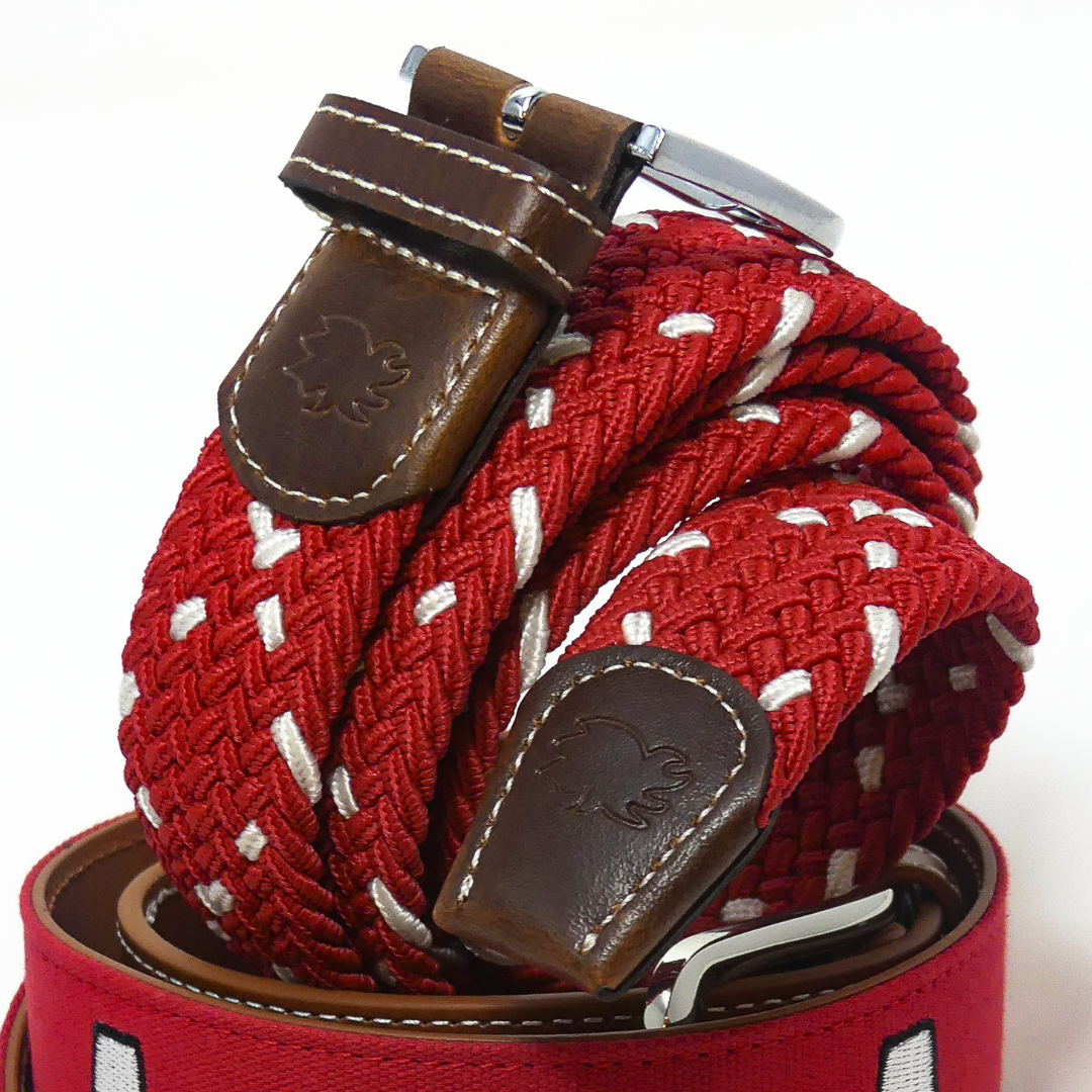 The Savannah | Two Toned Woven Elastic Stretch Belt | Roostas display picture 1