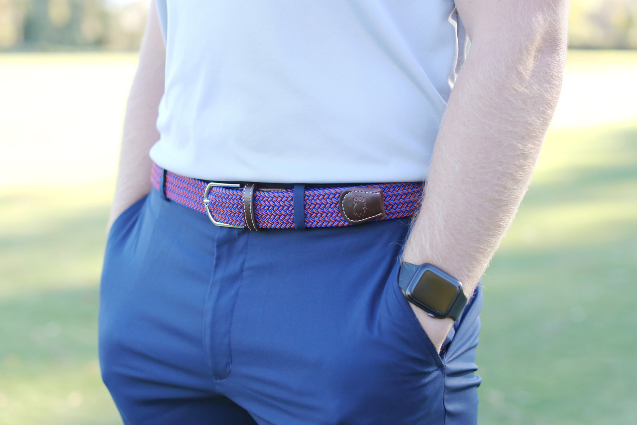 The Biloxi, Two Toned Woven Elastic Stretch Belt