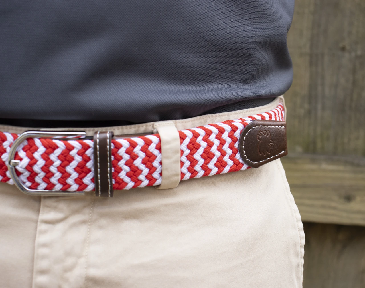 Oscar de la Renta Red and White Woven Leather Belt Oscar de la Renta Belts for Women | The RealReal main image 4
