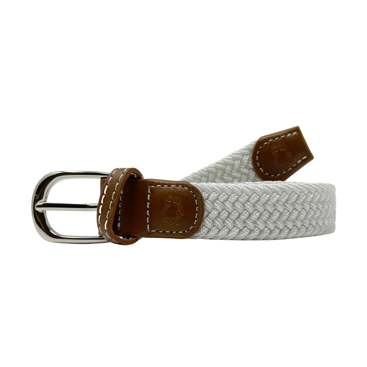 Braided Brown Leather and Cotton Belt