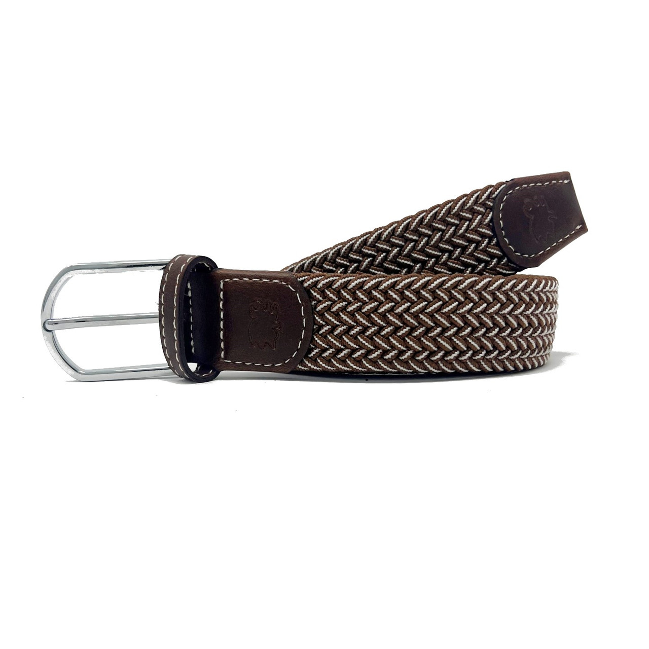 Woven Stretch-Leather Belt
