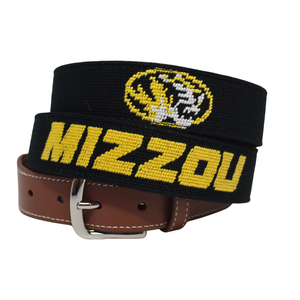 Mizzou Black Needlepoint Belt
