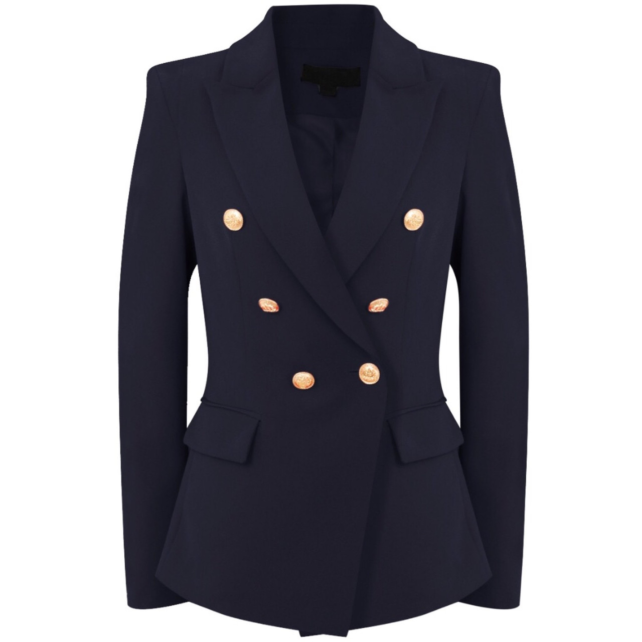 SoniaSingle Breasted Blazer with Gold Button - Sky Blue