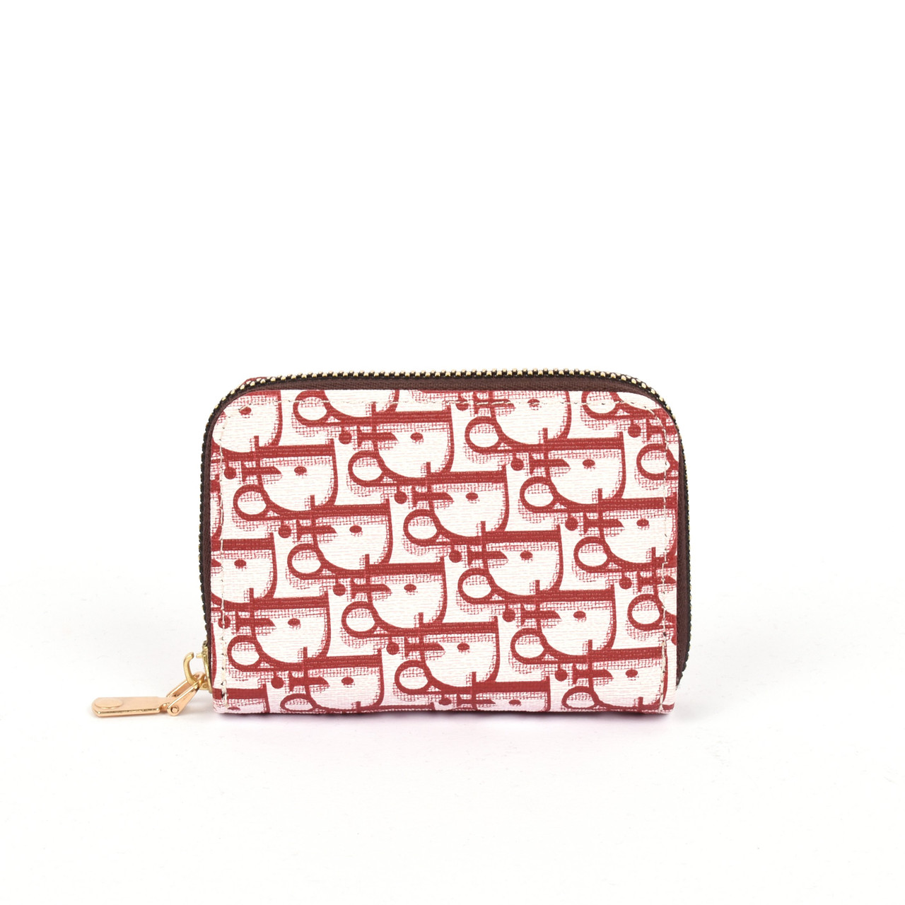 red designer card holder