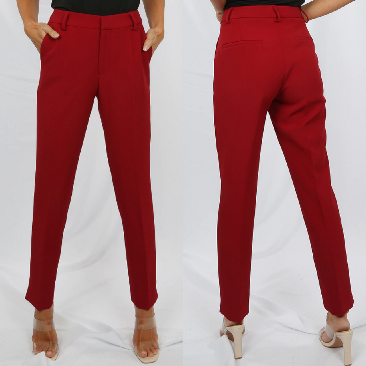 Burberry Bright Red Wool Straight-fit Tailored Trousers | World of Watches