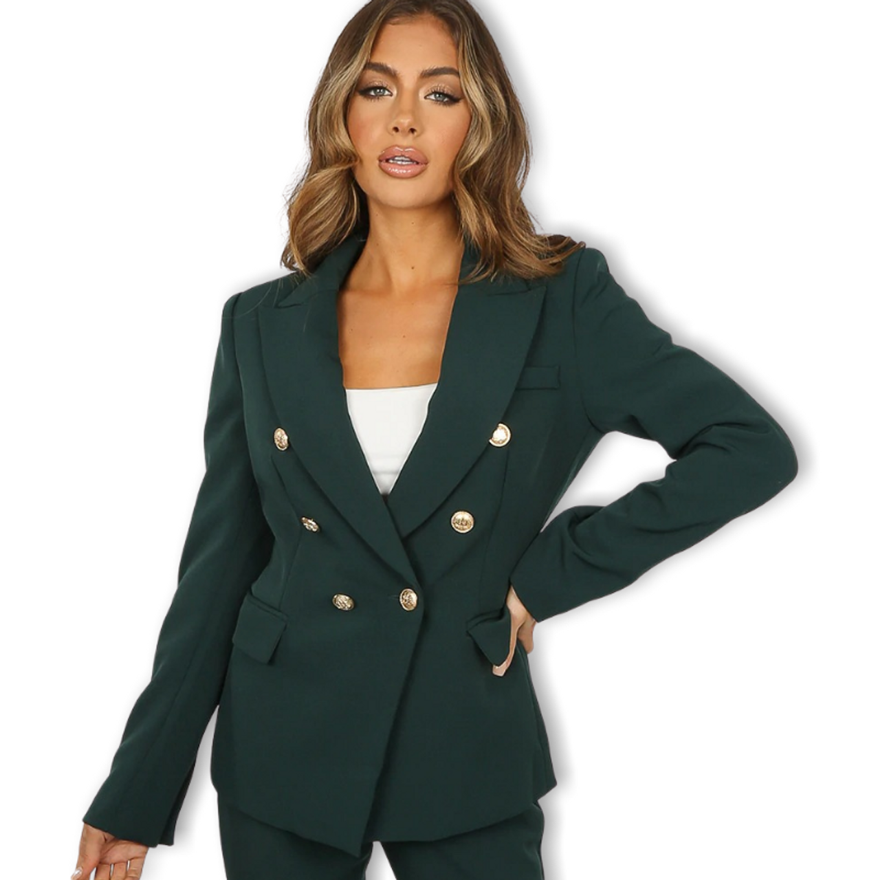 Alexandra Balmain Inspired Tailored Blazer Teal Green Style Of Beyond