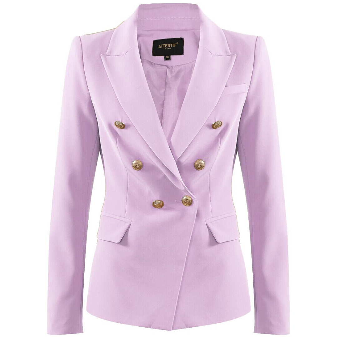 Double Breasted Tailored Blazer - Lilac