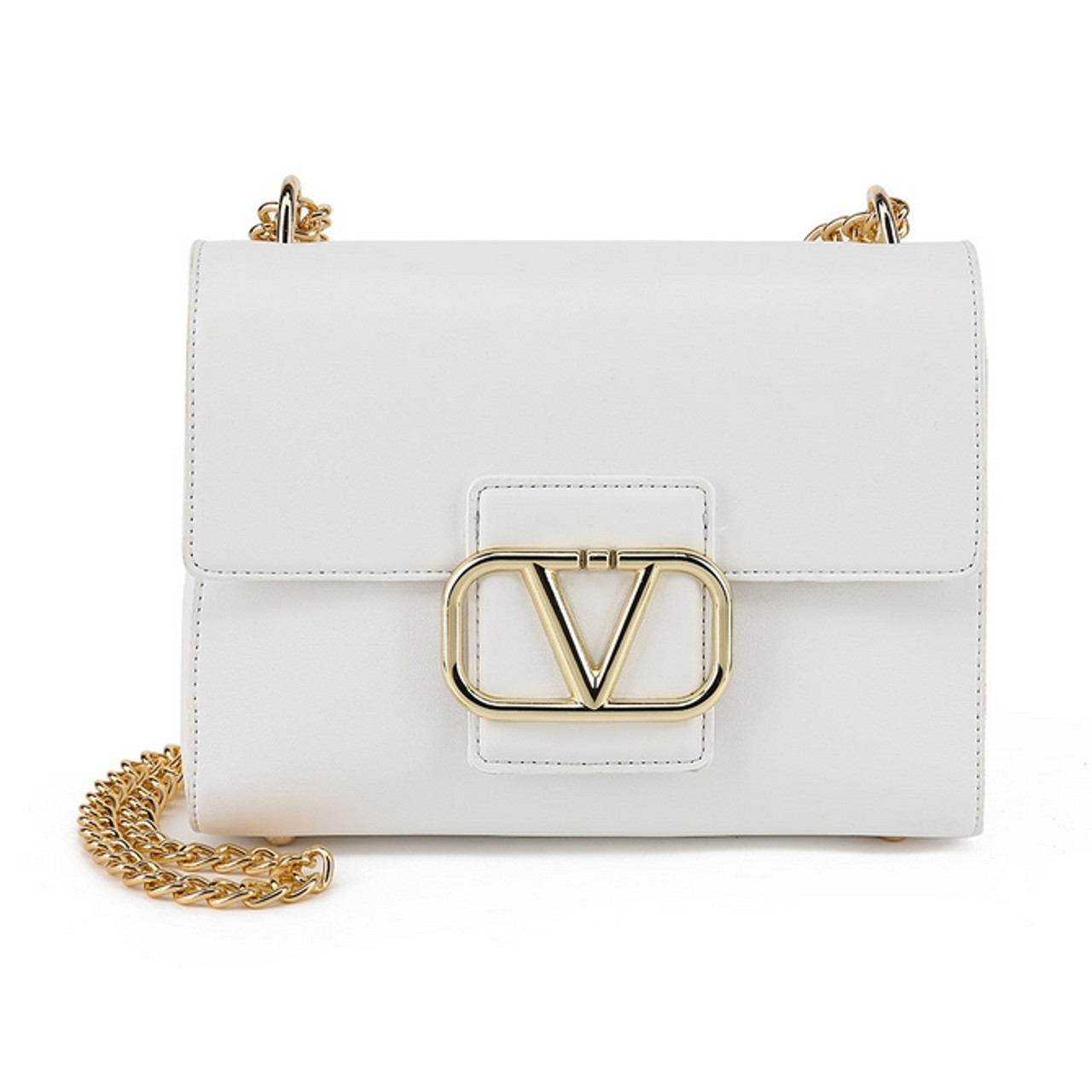 Vienna Designer Inspired V Bag White