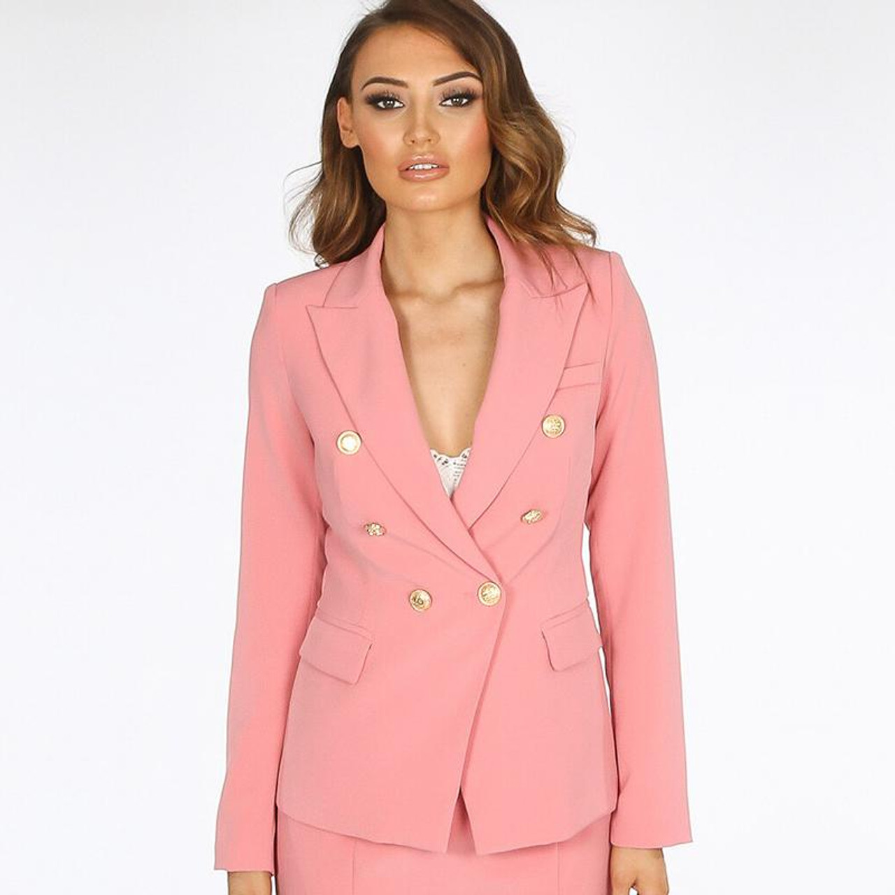 anekdote Støt Gå tilbage Victoria Balmain Inspired Tailored Blazer - Blush Pink - Style Of Beyond