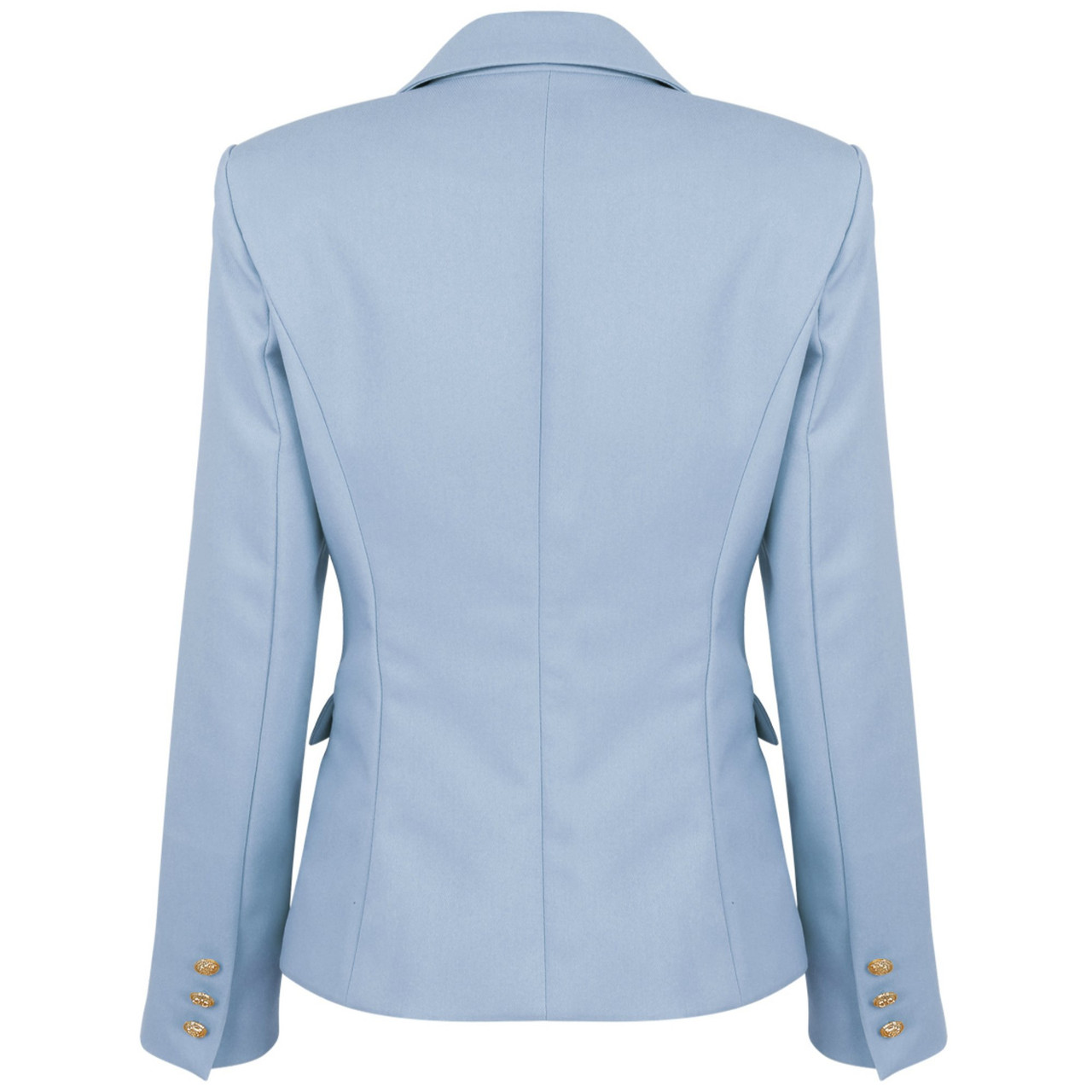 ジャケット BALMAIN Logo button double-breasted blazer Light Blue Victoria Gold Button Double Breasted Tailored Blazer - Blue