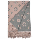 Lou Reversible Designer Inspired Scarf - Dusty Pink / Grey