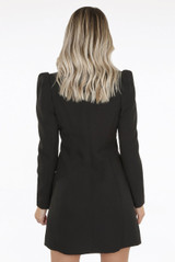 Stacey Asymmetrical Balmain Inspired Blazer Dress - Black