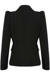 Amelia Puffed Sleeve Balmain Inspired Blazer - Black