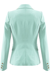 Victoria Gold Button Double Breasted Tailored Blazer - Mint