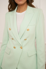 Victoria Gold Button Double Breasted Tailored Blazer - Mint