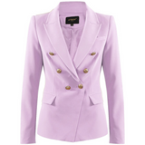 Victoria Gold Button Double Breasted Tailored Blazer - Lilac