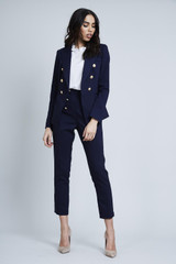 Victoria Balmain Inspired Tailored Blazer worn with the matching trousers