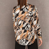 Melanie Chain Print Designer Inspired Satin Shirt