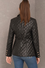 Bexley Quilted Balmain Inspired Blazer in Black back view
