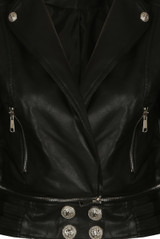 Gina Designer Inspired Cropped Faux Leather Jacket