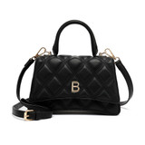 Hourglass Quilted Designer Inspired Bag - Black