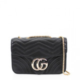 Talia Chevron Crossbody Bag - Black