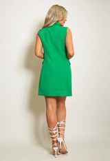 Audrey Sleeveless Balmain Inspired Blazer Dress - Green