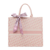 Book Tote Designer Inspired Bag with Scarf - Pink