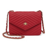 Brenda Quilted Chevron Bee Bag - Red