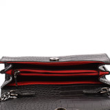 Sonia Designer Inspired Moc Croc Bag - Black