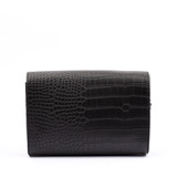 Sonia Designer Inspired Moc Croc Bag - Black