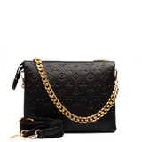 Connie Designer Inspired Monogram Multi Bag - Black