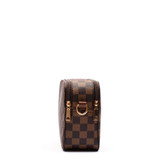Camren Designer Inspired Crossbody Bag - Brown Check