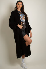 Lucy Longline Balloon Sleeve Cardigan - Black