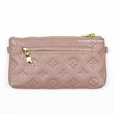 Ronel Real Leather Designer Inspired Wristlet Purse - Pink