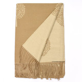 Ria Reversible Mulberry Tree Designer Inspired Scarf - Beige / Camel