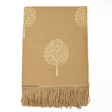 Ria Reversible Mulberry Tree Designer Inspired Scarf - Beige / Camel