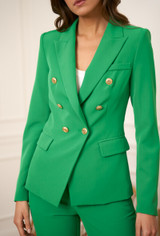 Victoria Balmain Inspired Tailored Blazer - Green