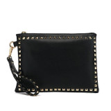 Brianna Studded Valentino Inspired Clutch - Black