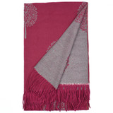 Ria Reversible Mulberry Tree Designer Inspired Scarf - Berry / Grey