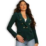 Victoria Balmain Inspired Tailored Blazer - Teal Green