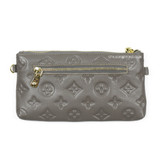 Ronel Real Leather Designer Inspired Wristlet Purse - Grey