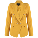 Victoria Balmain Inspired Tailored Blazer - Mustard