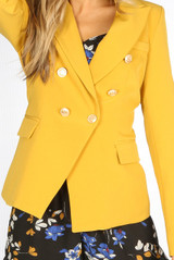 Victoria Balmain Inspired Tailored Blazer - Mustard