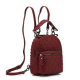 London Studded Valentino Inspired Backpack Mini - Wine