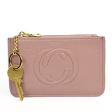 Thea Leather Key Pouch - Pink