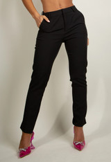 Vicky Designer Inspired Tailored Trousers - Black